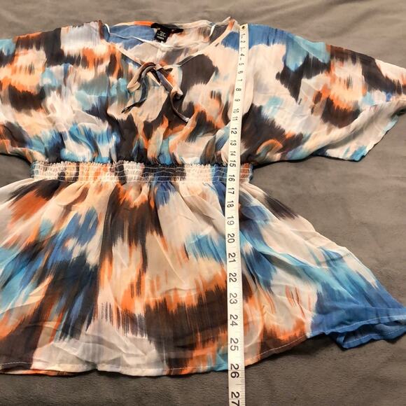 H&M Sheer multicolor Blouse Woman Size 6 - Picture 8 of 8